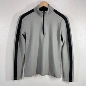 Lauren‎ Active Ralph Lauren Quarter Zip Pullover Athletic Top Gray Black Medium